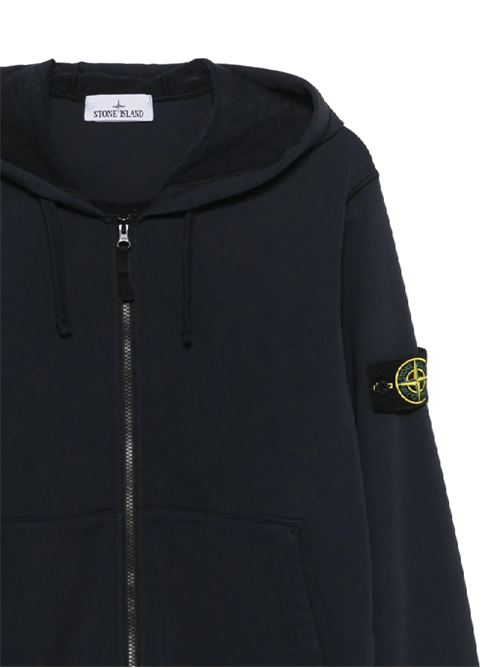 Midnight blue cotton front zip knitwear STONE ISLAND | 156100042S0051V0020